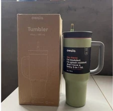 Owala FreeSip 40OZ green Mugs Stainless Steel Water Bottles