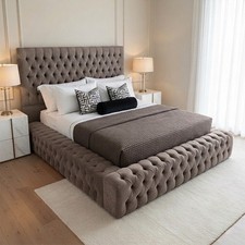 Ambassador Ottoman Divan Bed Frame Modern Upholstered Velvet Storage Bed All Siz