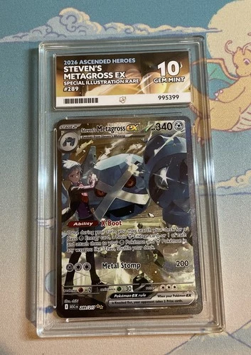 Pokémon Steven’s Metagross EX 289/217 Ascended Heroes - GEM MINT ACE 10 💎