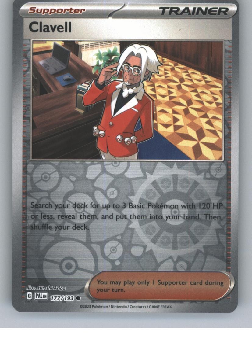 Clavell Reverse Holo Common SV02: Paldea Evolved 177/193 NM