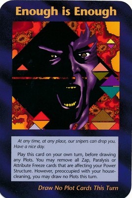 ENOUGH IS ENOUGH - TRUMP 1995 Assassins ILLUMINATI INWO Card Game