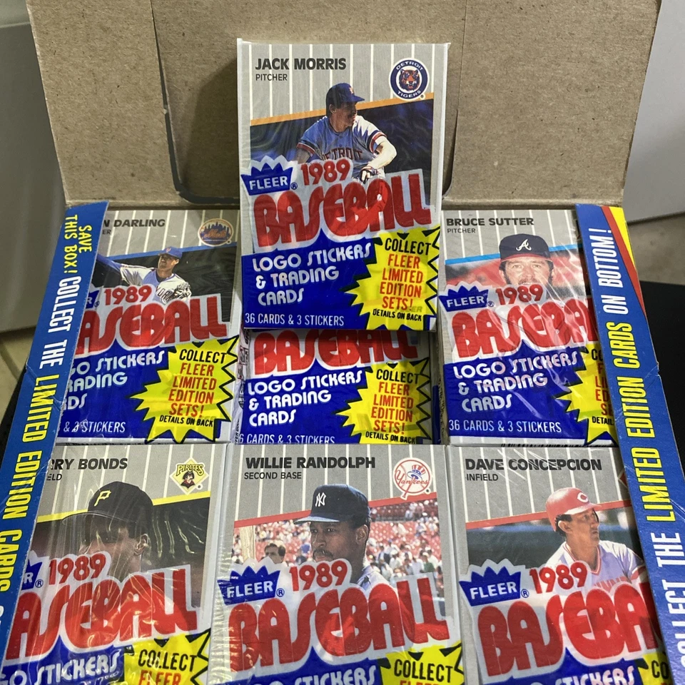 Paquete de violonchelo de béisbol Fleer 1989 de caja BBCE - ¿Error Griffey RC Ripken Johnson? Foto 2 de 4