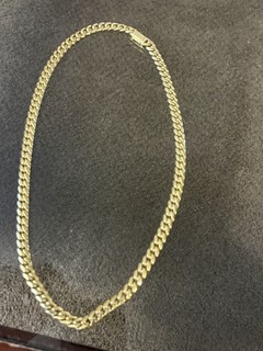 Collana Jaxxon da uomo in maglia cubana placcata oro 22 pollici 8 mm