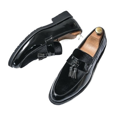 Leather Causal Dress Shoes Oxfords Men's Round Toe Loafers Tassel Formal Shoes