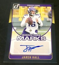 2024 Donruss #SMA-JHA Jaren Hall Autograph Marks Black True 1/1 BYU Vikings