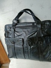 Borsa da lavoro vintage Campomaggi in pelle nera usata
