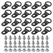 Shoe Boot Lace Hook 50 Pack Stainless Steel Boot Buckle with Rivets Bright Black