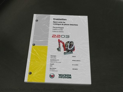 Wacker Neuson 2203 Crawler Excavator Parts Manual Exploded View Diagram Book