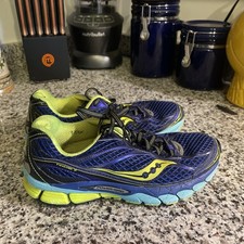Saucony Women's Size 8 Ride 7 8mm Offset PowerGrid Blue Purple Yellow Sneakers