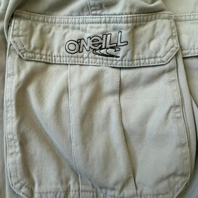 Y2K Baggy O'Neill Surf  skater Beach Summer cream cargo shorts Size 36