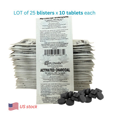 Activated Charcoal, Carbon, 250 Tablets in blisters, Ugol Gas Bloating Detox