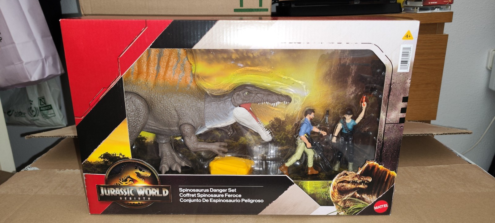 Spinosaurus Danger Set Rebirth Jurassic World Park Mattel 2025