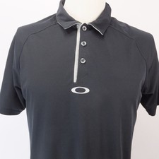 Oakley Hydrolix Polo Golf Casual Regular Fit Short Sleeve Black Shirt Men's M