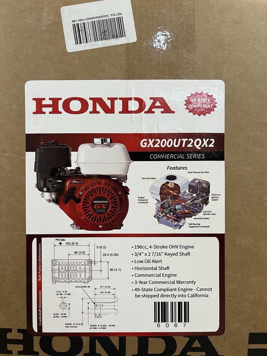 Honda GX200D QAPW 5.5HP Gasoline Engine (Black) - Open Box, Inspected, For Pressure Washers & More 3 thumbnail image