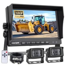 7" AHD1080P 2-Wired RV Backup Camera System, IP69K Waterproof IR Night 7" 2-Cam