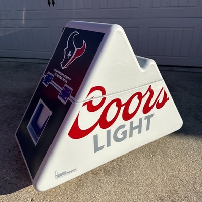 USED-Coors Light Beer Houston Texans Mountain Cooler on Wheels 30.5''W