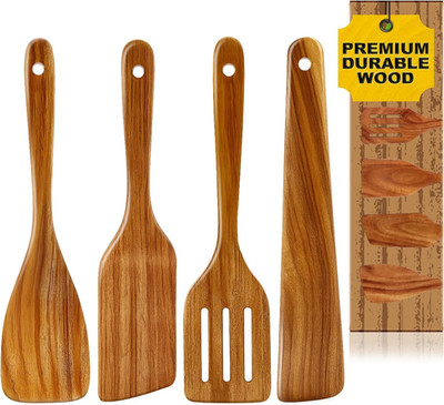 Best Acacia Wood Spatula for Cooking Non Toxic Wooden Kitchen Utensil Set Flat S