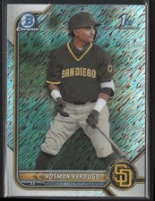 2022 Bowman Chrome Rosman Verdugo BCP-193 1st Shimmer Refractor San Diego Padres