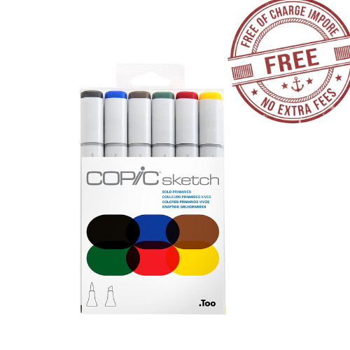 6 Color Dual Tip Art Marker Set &ndash; Blendable Brush