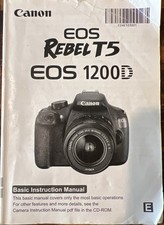 Canon Eos Rebel T5 Instruction Manual and CDs ENGLISH