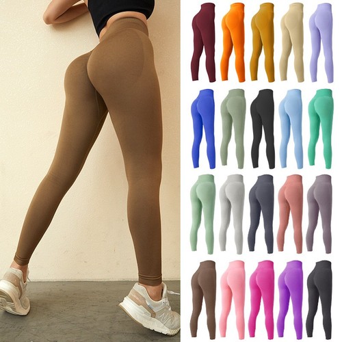 Mujeres Leggings Pantalones de Yoga Forrados Suave Elastizados Butt Delgados Sólidos Ajustados Gimnasio Entrenamiento