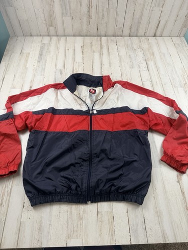 Vintage Wilson Mens windbreaker Jacket size Medium Tennis Red White And Blue - Image 1