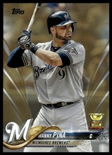 2018 Topps #637 Manny Pina SN Gold #/2018 Milwaukee Brewers NM+