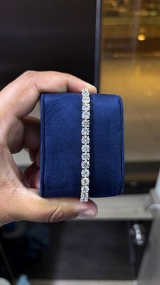 20Ct Round Cut Lab Created Diamond Tennis Bracelet 14K White Gold Plated Silver