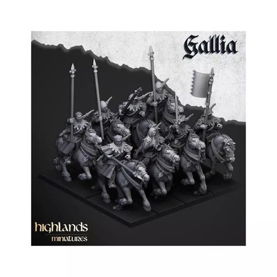 Higlands Miniature Chevaliers de Gallia Ecuyers à cheval 3D Printed