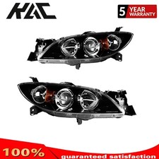 Headlight Assembly Fits 2004-2009 Mazda 3 2.0l 2.3l Halogen Projector Amber