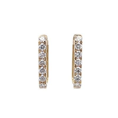 3Ct Round Lab Grown Diamond Hoop Earrings for Women 10k Yellow Gold