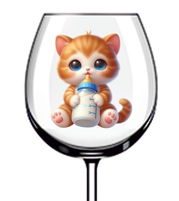 12x Baby Kätzchen Katze Vinyl Aufkleber Abziehbild Becher Weinglas Flasche Van Auto Becher