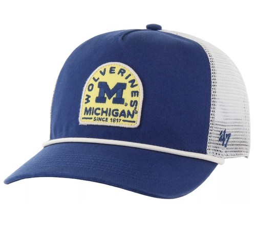 '47 Navy Michigan Wolverines Coastline Hitch Trucker Adjustable Hat