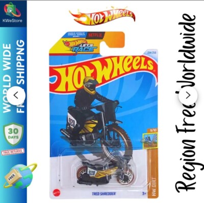 Hot Wheels 2019 Moto Red Tred Shredder Motorcycle Dirt Bike #38 Short Card