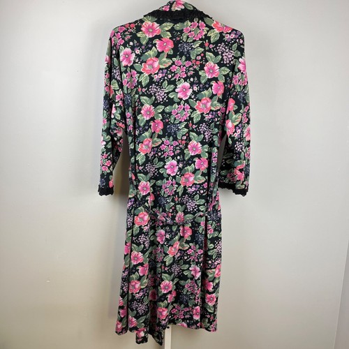 Vintage Victoria's Secret Gold Label Robe Womens M/L Floral 100% Cotton - Picture 7 of 8
