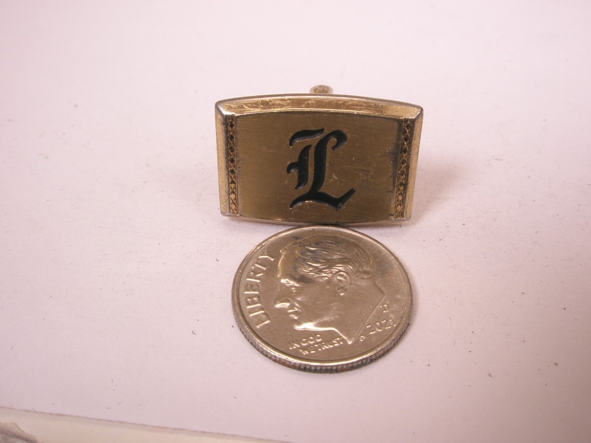 L Monogram Initial SINGLE Vintage HICKOK Cuff Link replacement
