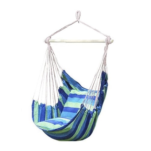 Garden Hammock Chair Hanging Swing Seat W/ 2 Cushions Outdoor Deluxe Camping - Picture 11 of 18