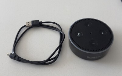 Amazon Echo Dot 2nd Generation Smart Speaker - Black (RS03QR) With Charging Cord