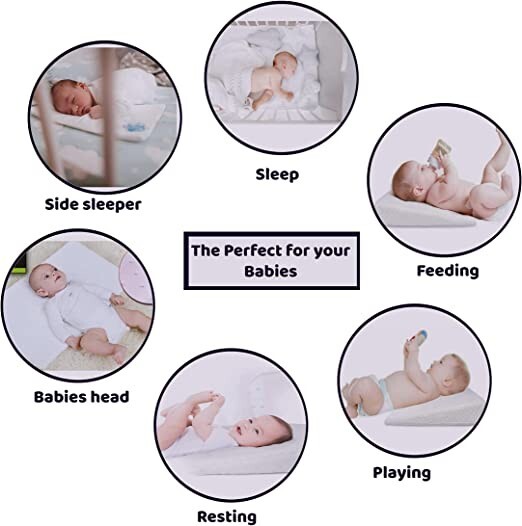 Round Baby Wedge Pillow Acid Reflux Colic UK Foam Cushion Pram Crib Cot