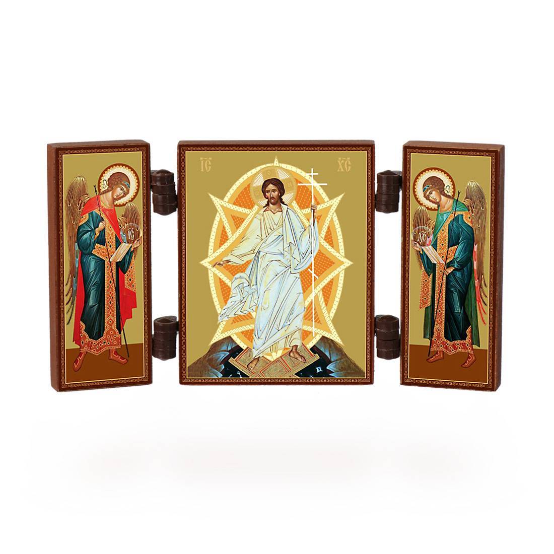 Ikone - Auferstehung Jesus Christus Ostern - christliche reise Triptychon Altar