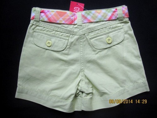 Gymboree Social Butterfly Plaid Belt Green Button Pocket Shorts 4-4T NWT New - Picture 2 of 2