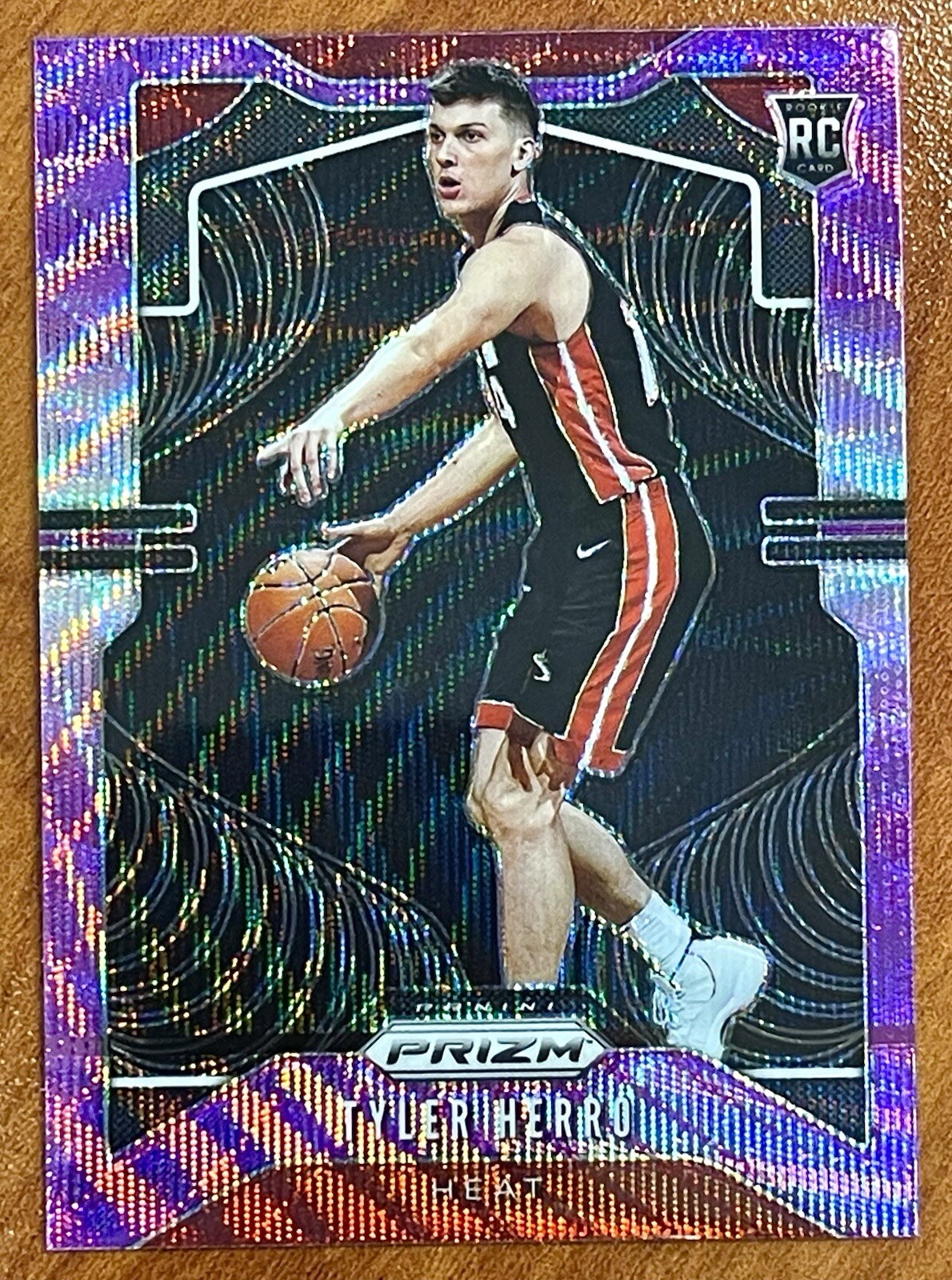 Tyler Herro Rookie 2019-20 Panini Prizm Purple Wave Heat RC Card #259 Heat 🔥📈