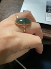 FLEXIBLE NEW STATEMENT*RARE*GORGEOUS HETIAN GREEN JADE稀有天然和田玉碧玉银镀金 GOLDS925RING — photo 3