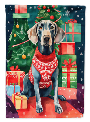 Weimaraner 2 Holiday Sweater Dog Flag