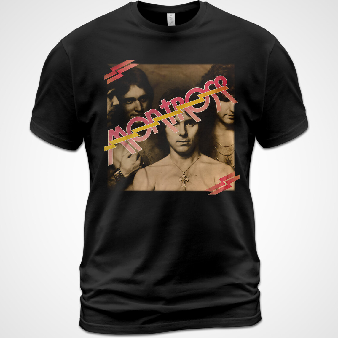Cotton  T-Shirt The Very Best of Montrose Album Tee Ronnie Montrose