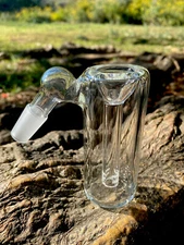 Thick Glass Ash Catcher bowl 14mm Male 45 Degree Clear Glass Downstem  Fixed