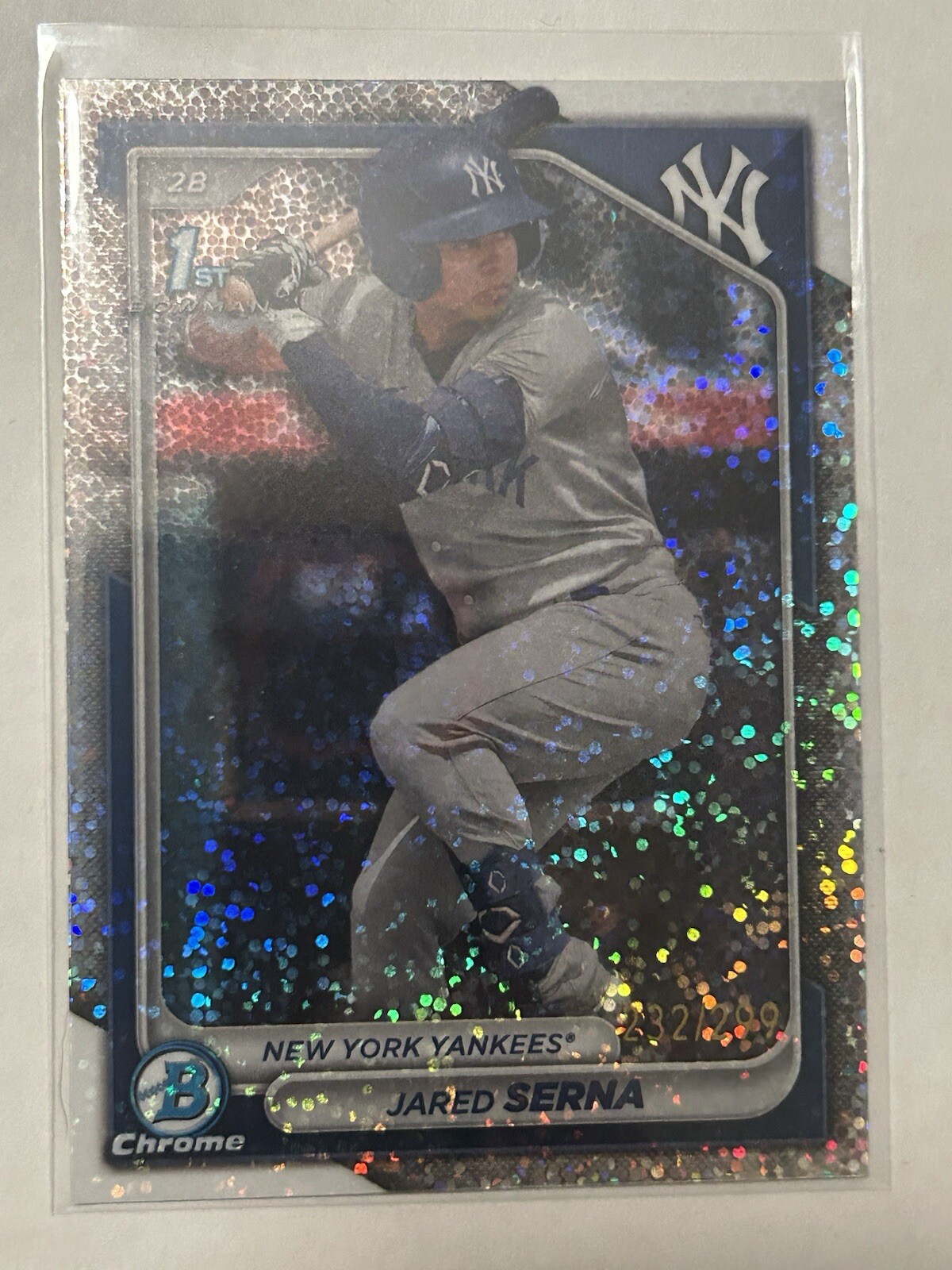 2024 Bowman #BCP-68 Jared Serna Chrome Prospects Speckle Yankees /299