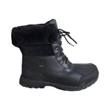 UGG Men's Butte Black Leather Waterproof Vibram Boots 5521