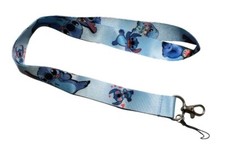 Lilo And Stitch Stitch Light Blue Lanyard ID Holder Keychain