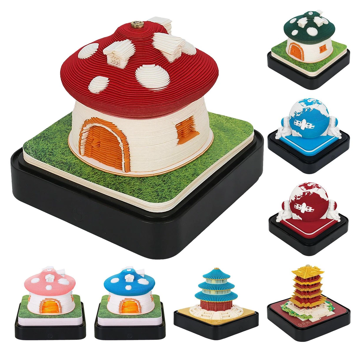 3D Calendar Memo Pad LED Lights Tear Away Calendar Sculpture Memo Pad  benefit | eBay